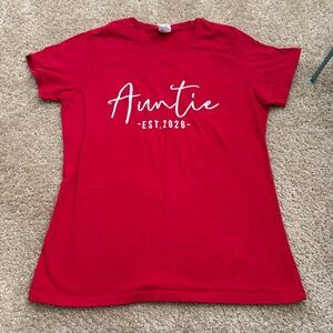 NWOT Red 'Auntie Est. 2026' T-Shirt